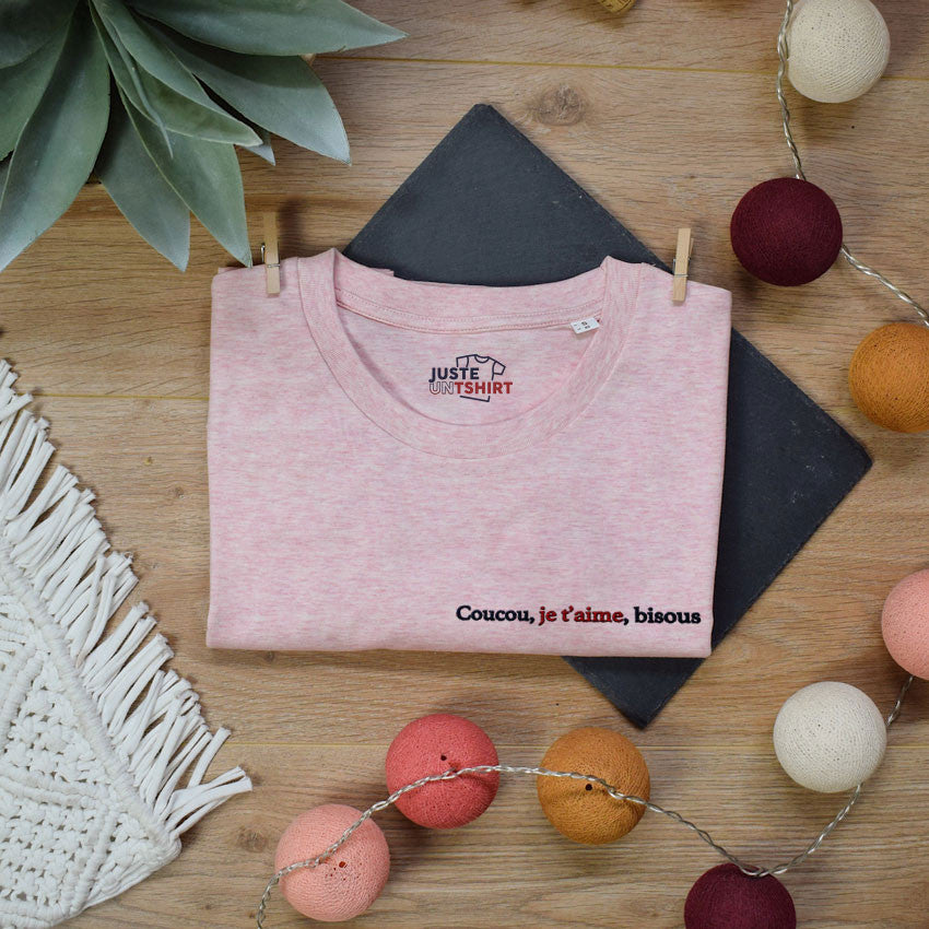 T-shirt brodé - Coucou je t'aime