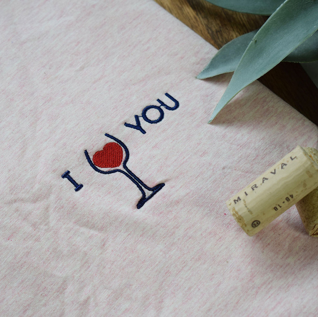 T-shirt brodé - I love you