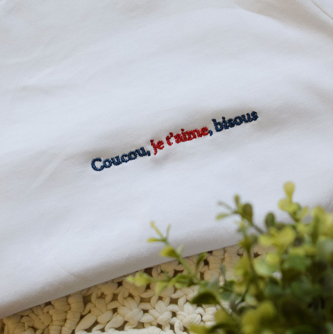 T-shirt brodé - Coucou je t'aime