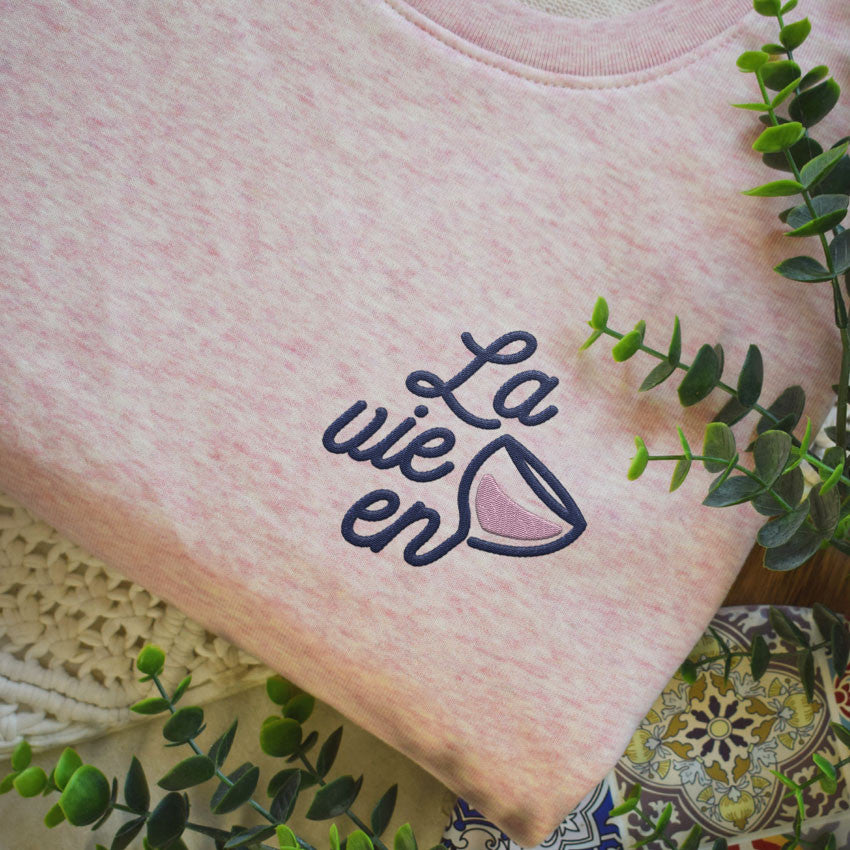 Sweat Brodé - La vie en rose