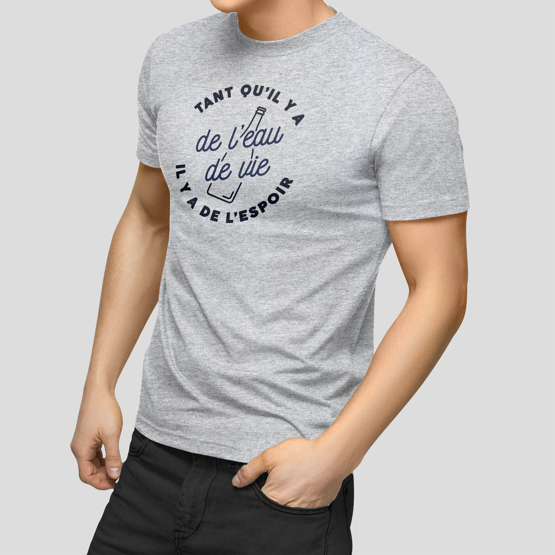 T-shirt Homme imprimé - Tant qu'il y a de l'eau de vie