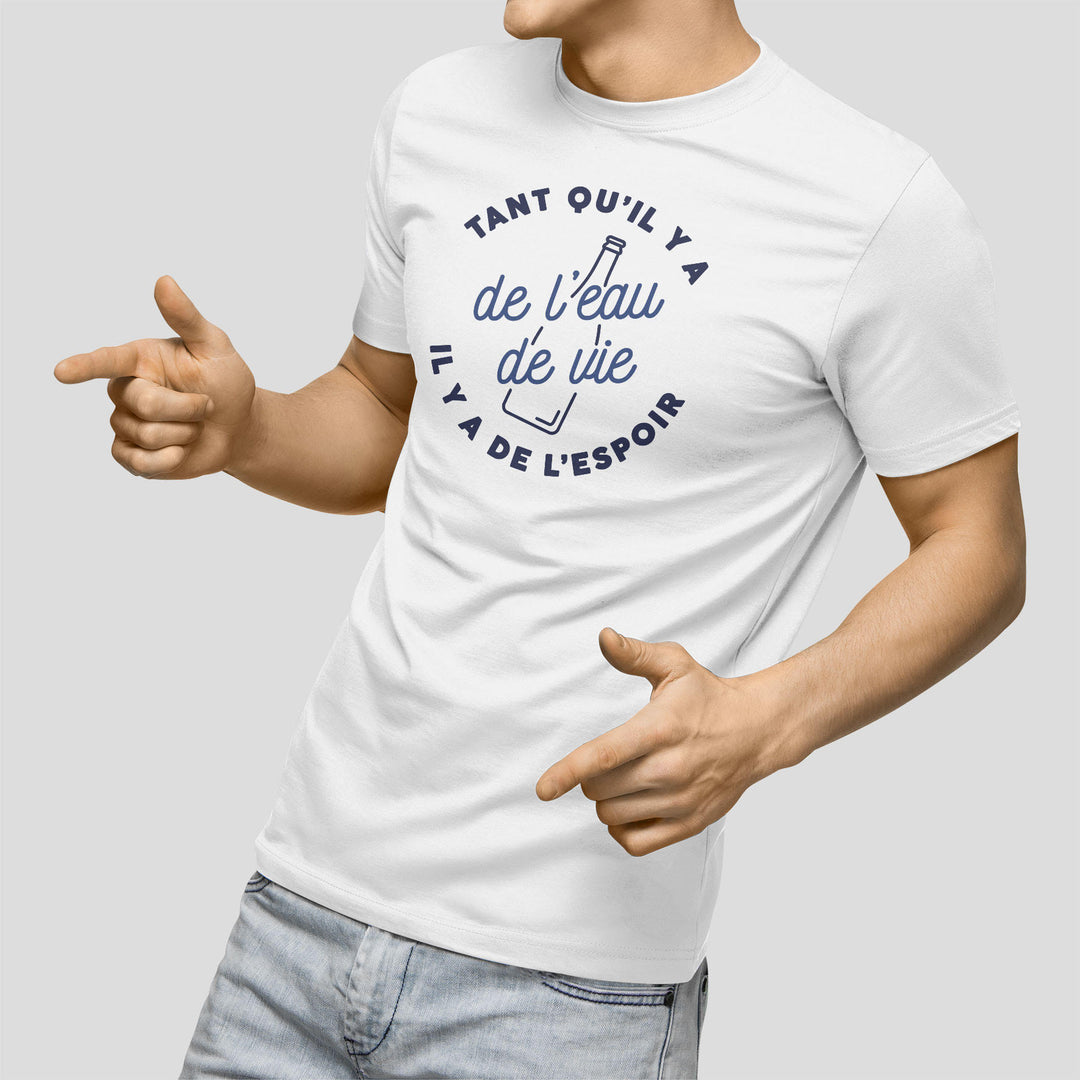 T-shirt Homme imprimé - Tant qu'il y a de l'eau de vie