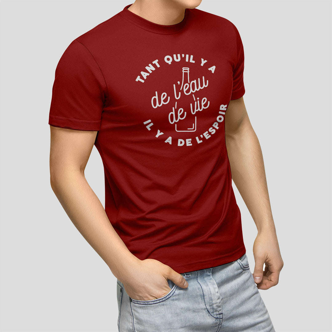 T-shirt Homme imprimé - Tant qu'il y a de l'eau de vie