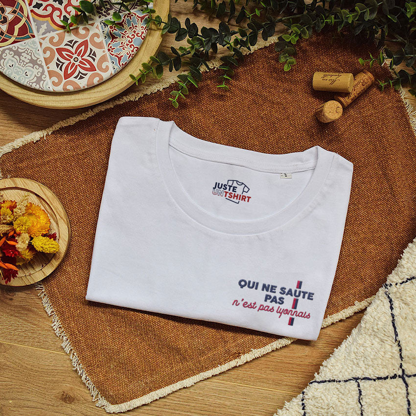 T-shirt Brodé - Qui ne saute pas n'est pas lyonnais