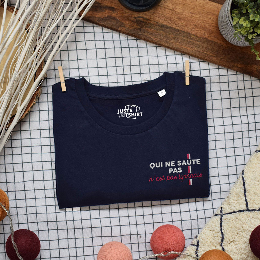 T-shirt Brodé - Qui ne saute pas n'est pas lyonnais