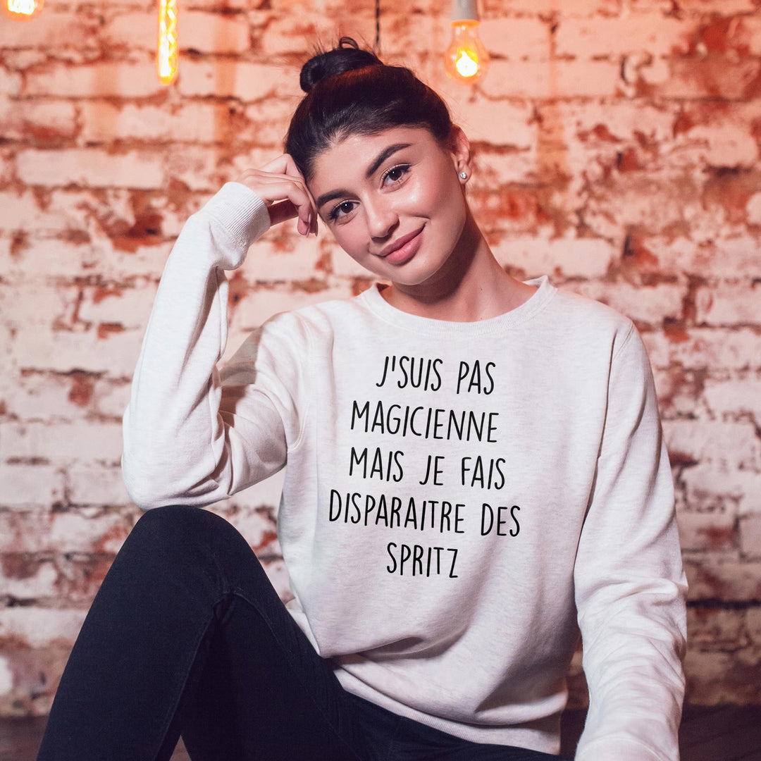 Sweat Femme imprimé - J'suis pas magicienne