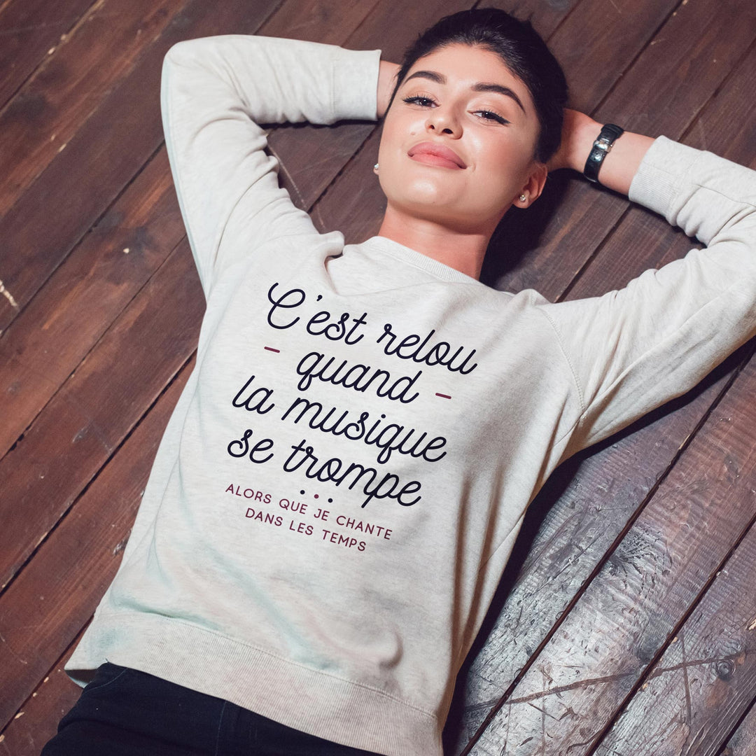 Sweat Imprimé Femme - C'est relou quand la musique