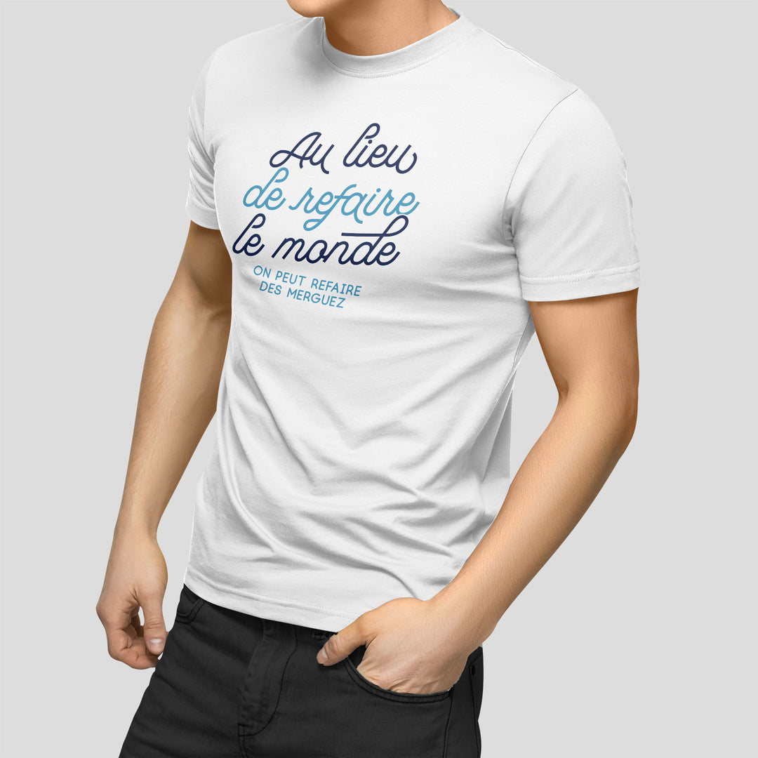 T shirt imprimé - Au lieu de refaire le monde