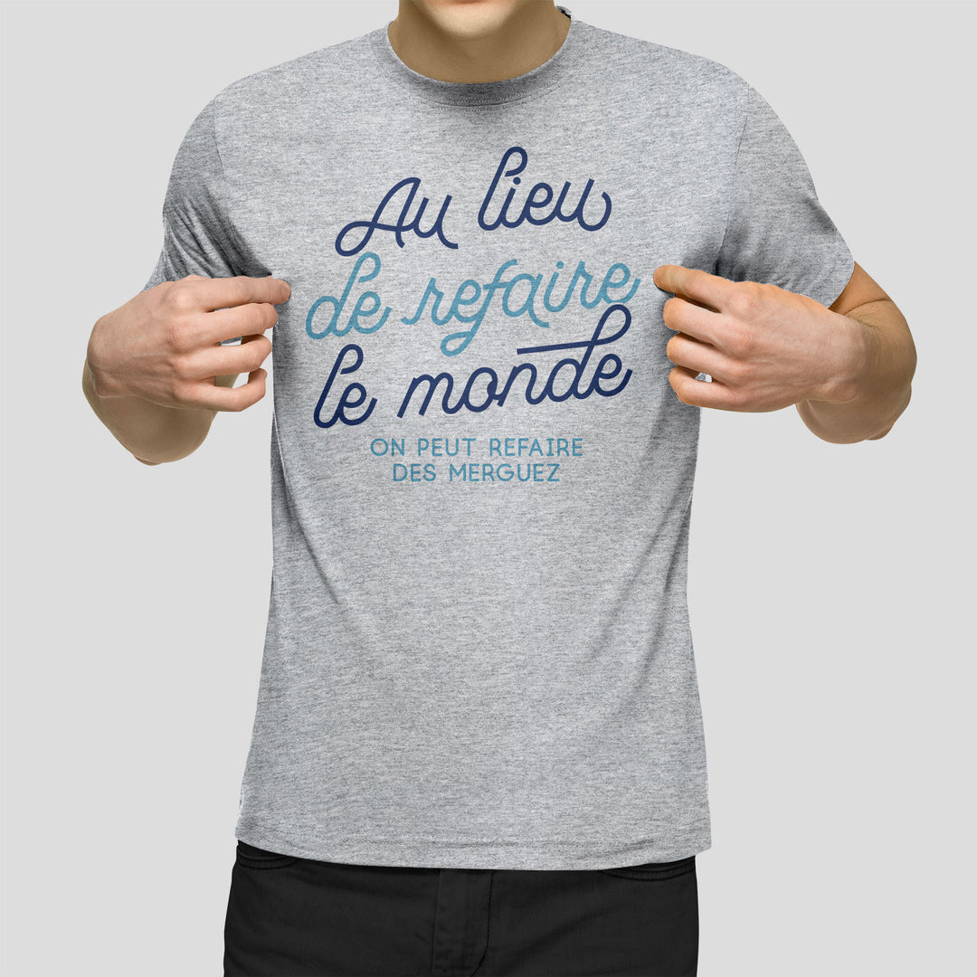 T shirt imprimé - Au lieu de refaire le monde