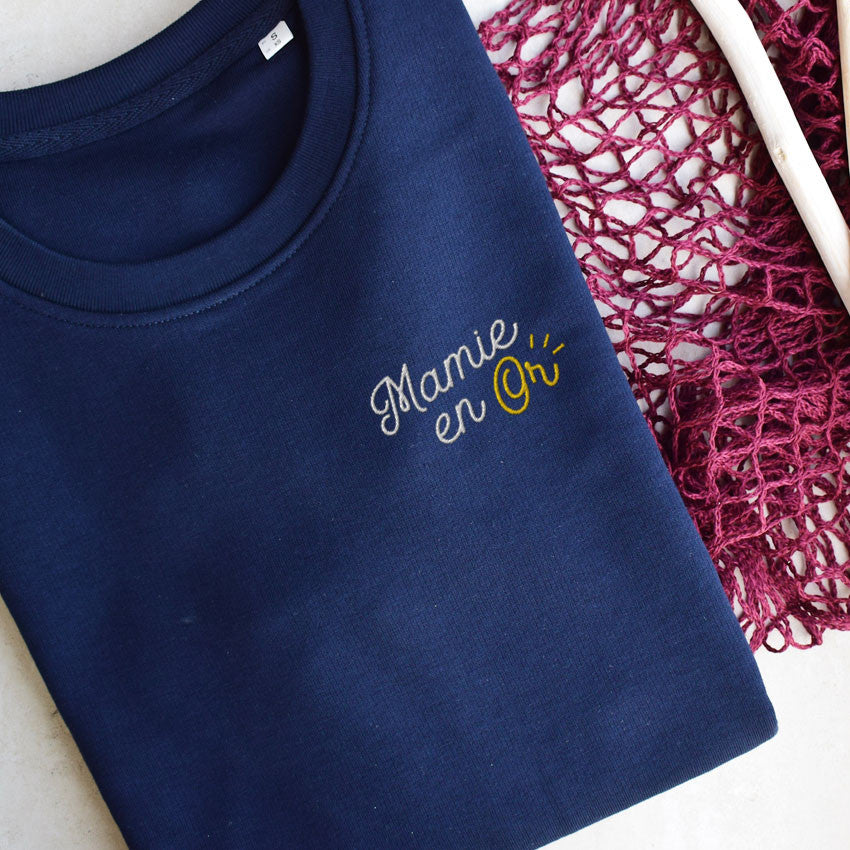 Sweat brodé - Mamie en Or