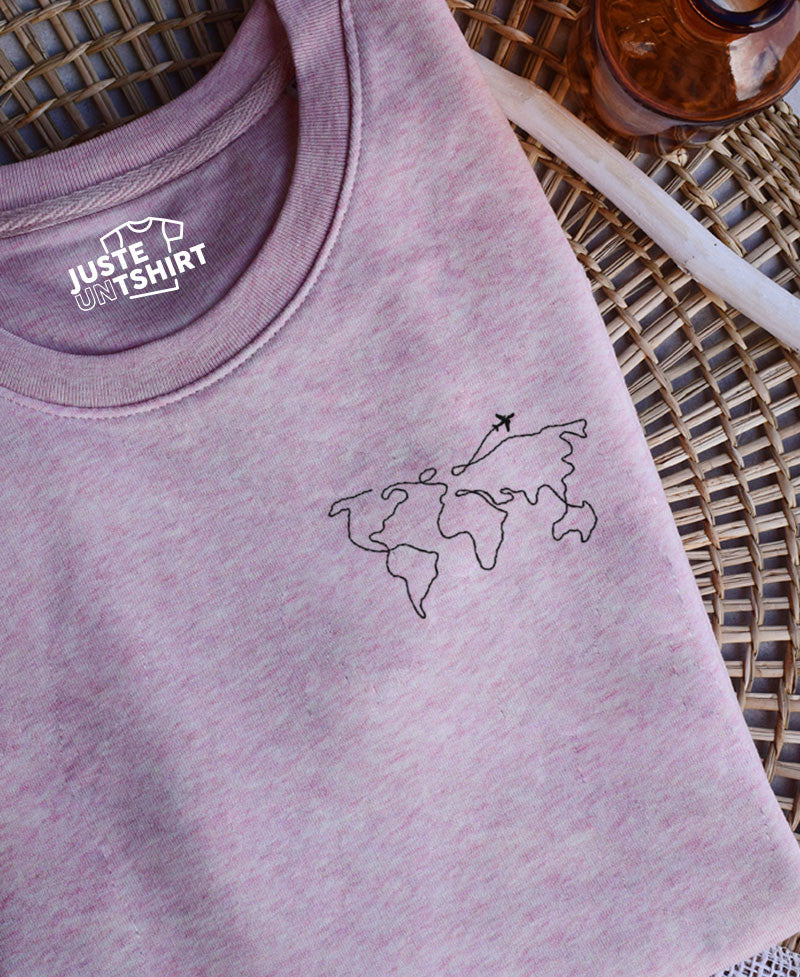 Sweat brodé - Tour du monde