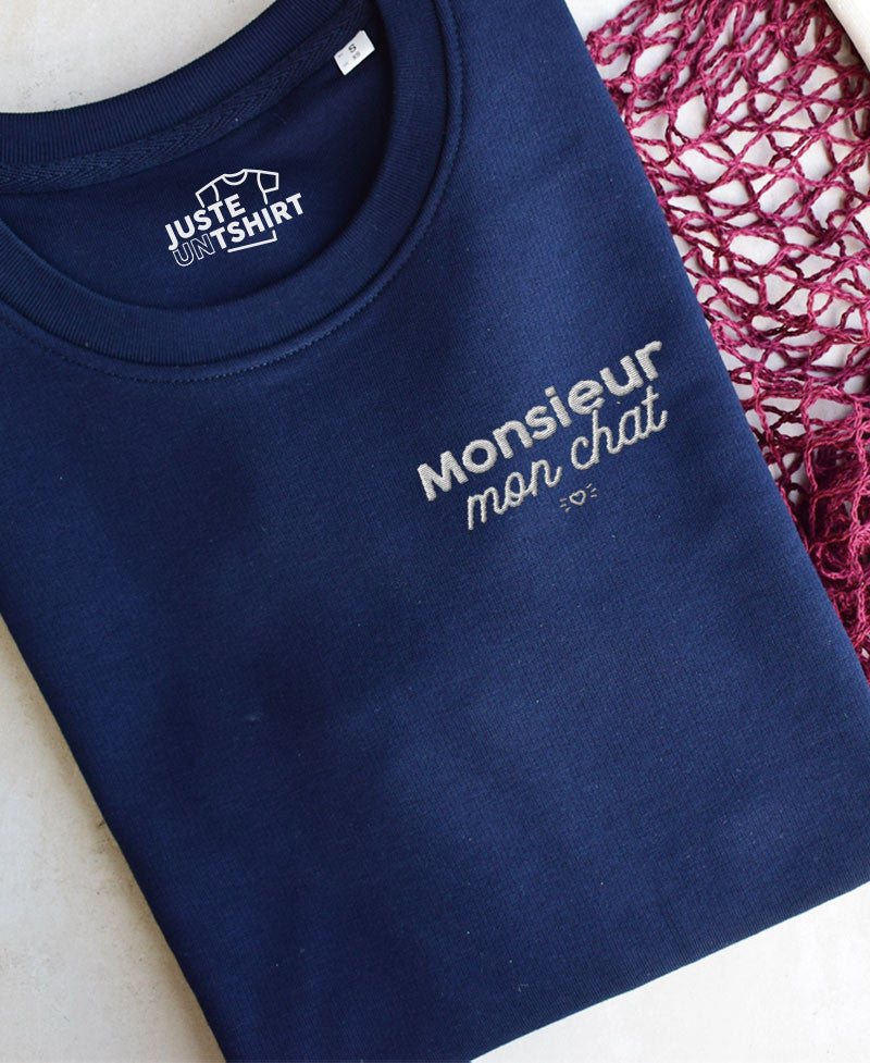 Sweat brodé - Monsieur mon chat