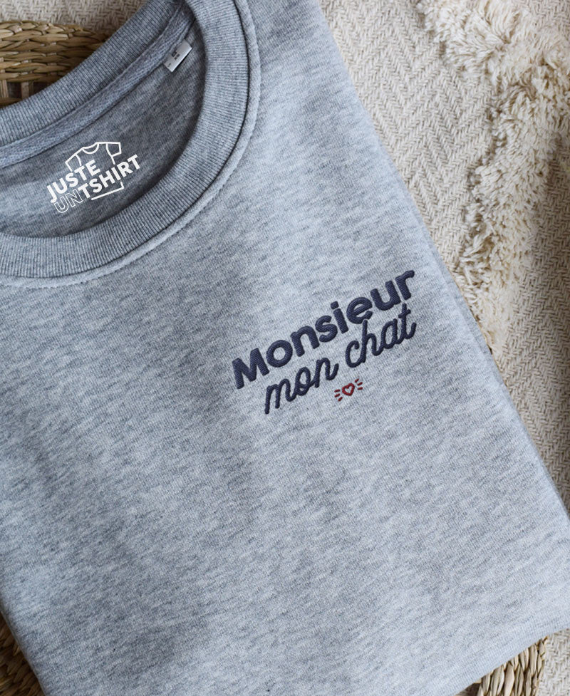Sweat brodé - Monsieur mon chat