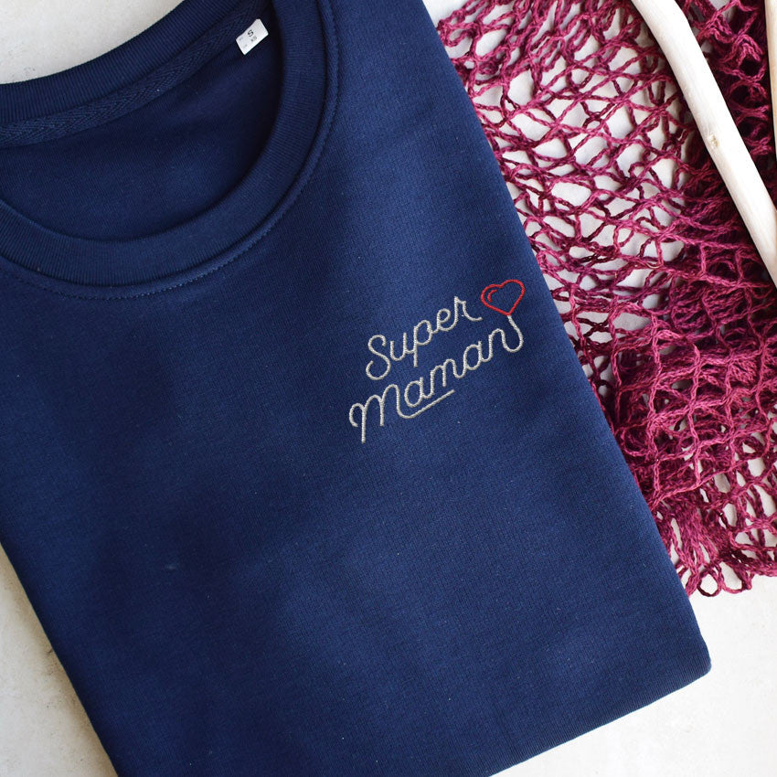 Sweat Brodé Femme - Super maman