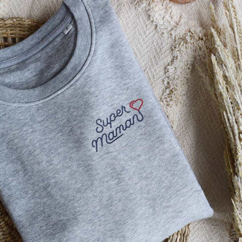 Sweat Brodé Femme - Super maman