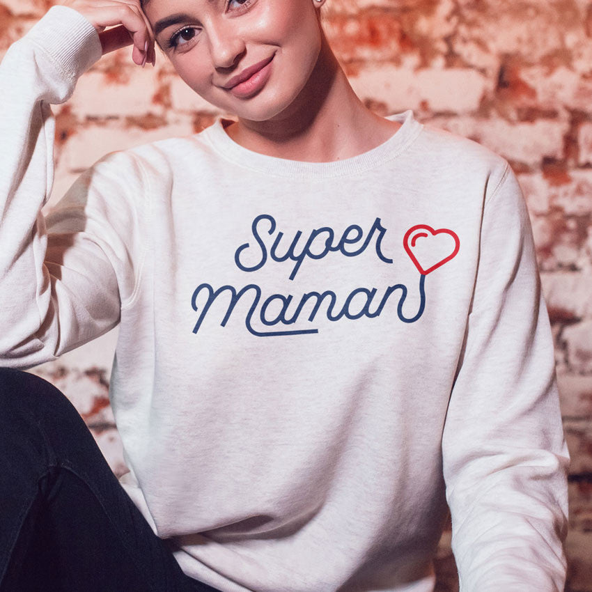 Sweat Imprimé Femme - Super maman