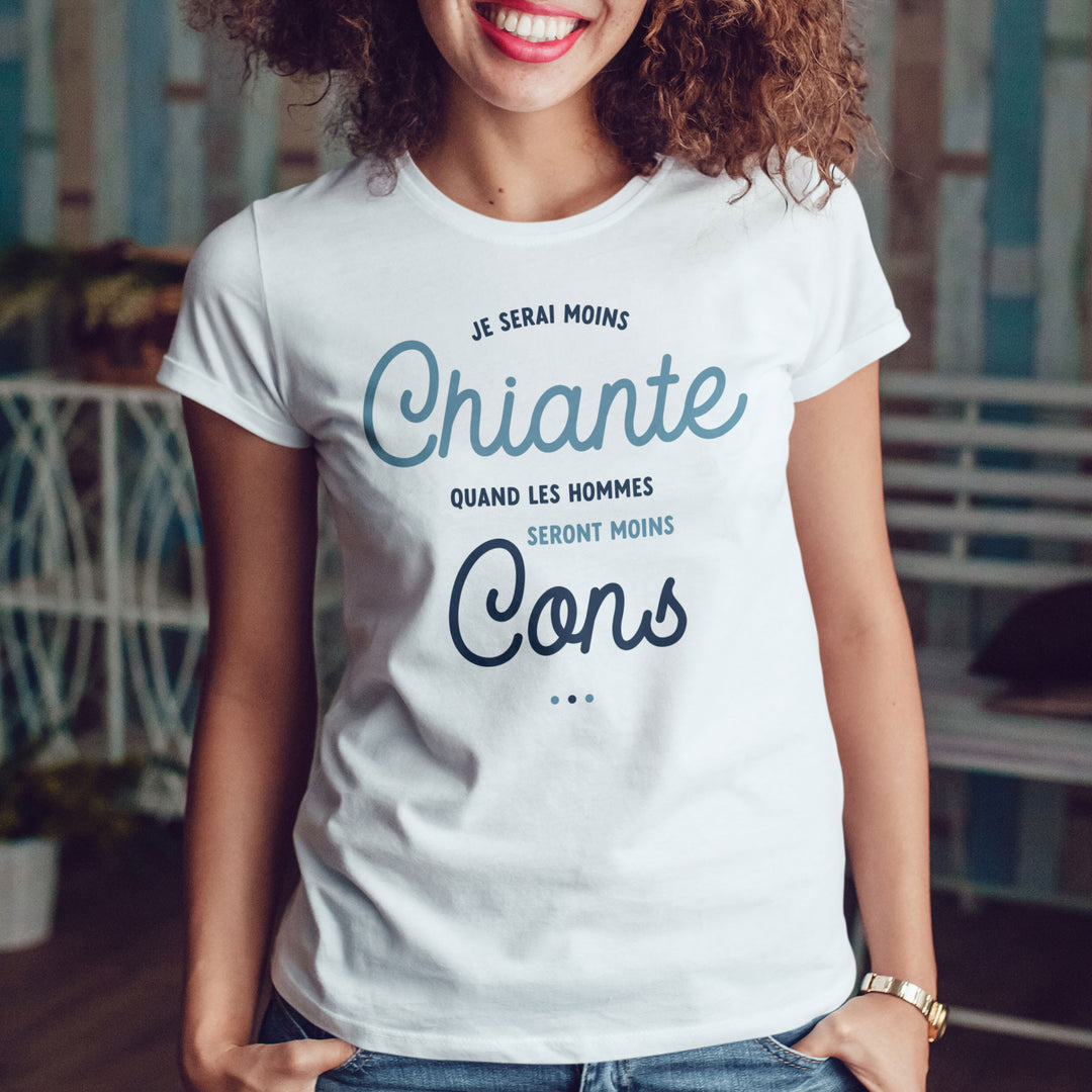 T-shirt imprimé Femme - Je serai moins chiante