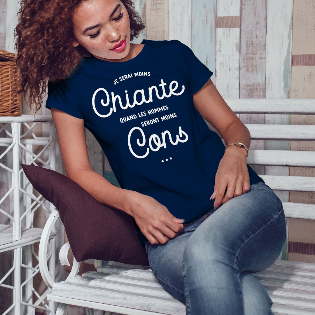 T-shirt imprimé Femme - Je serai moins chiante