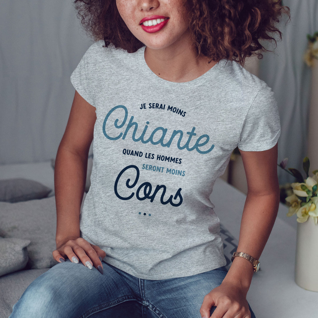T-shirt imprimé Femme - Je serai moins chiante