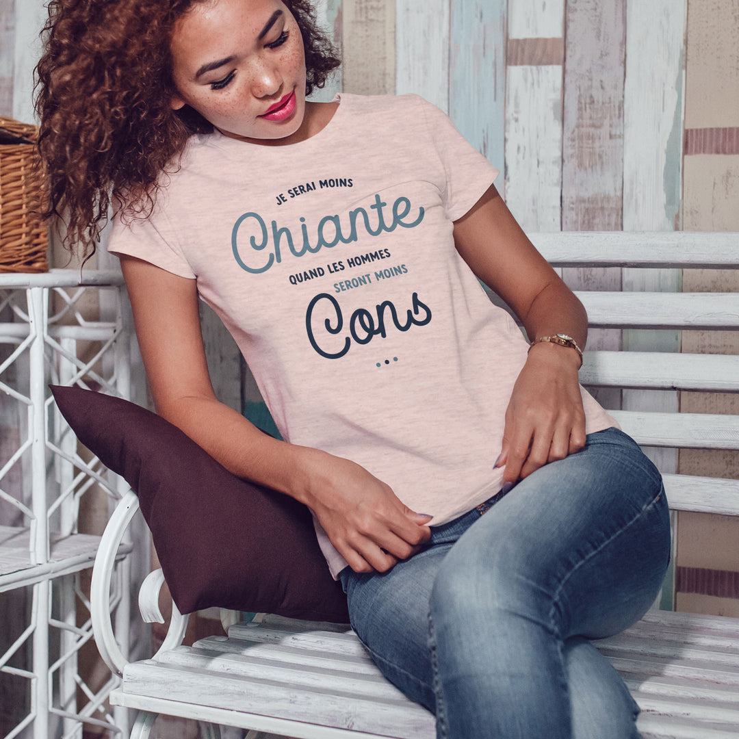 T-shirt imprimé Femme - Je serai moins chiante