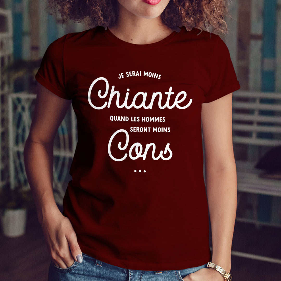 T-shirt imprimé Femme - Je serai moins chiante