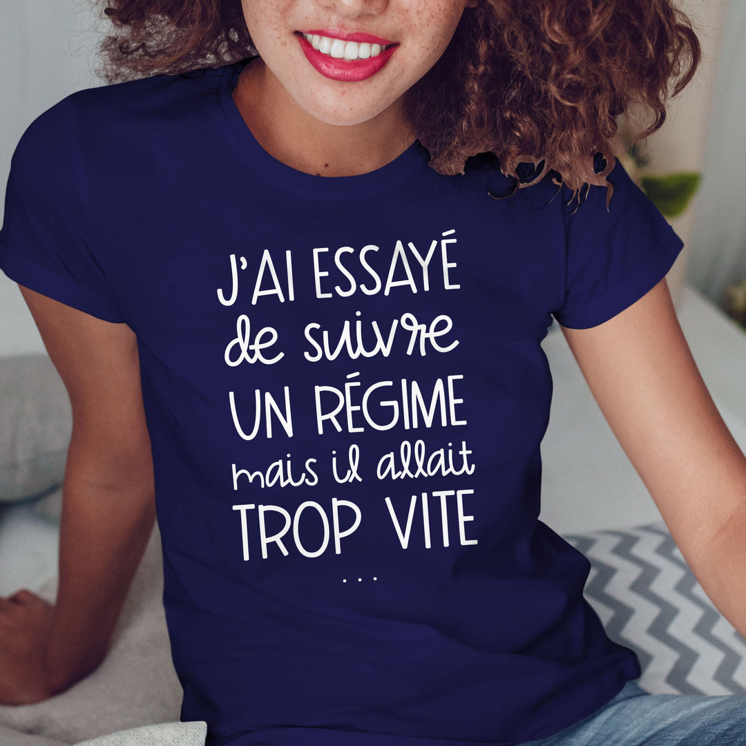 T-shirt imprimé Femme - J'ai essayé de suivre un régime
