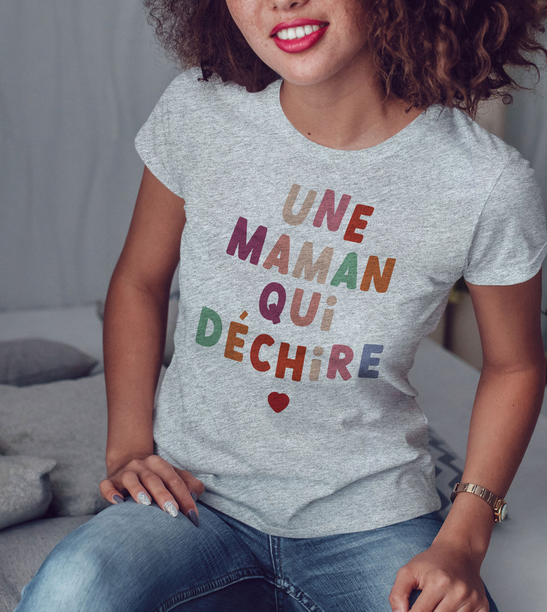 T-shirt imprimé Femme - Une maman qui déchire