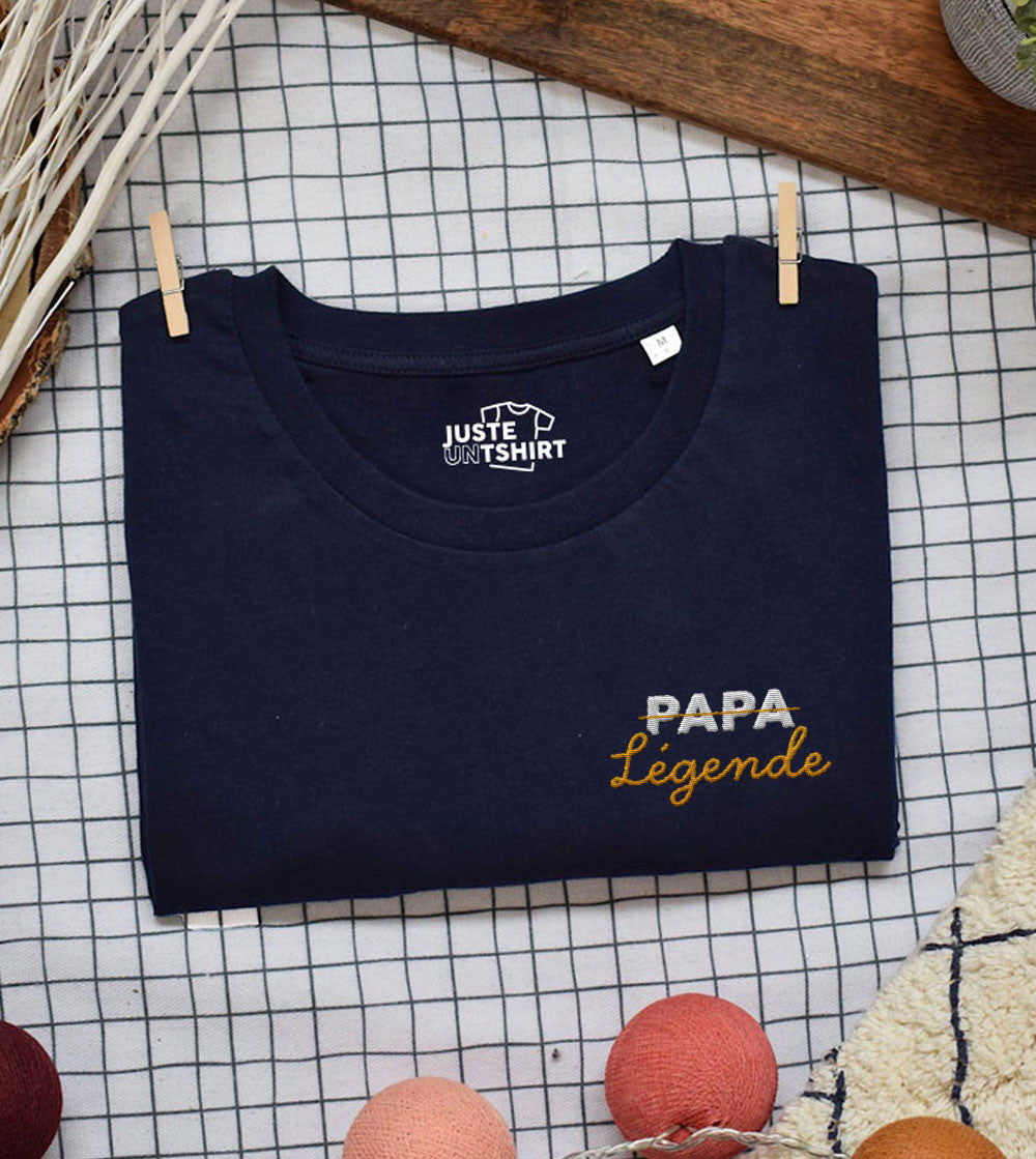T-shirt brodé - Papa légende