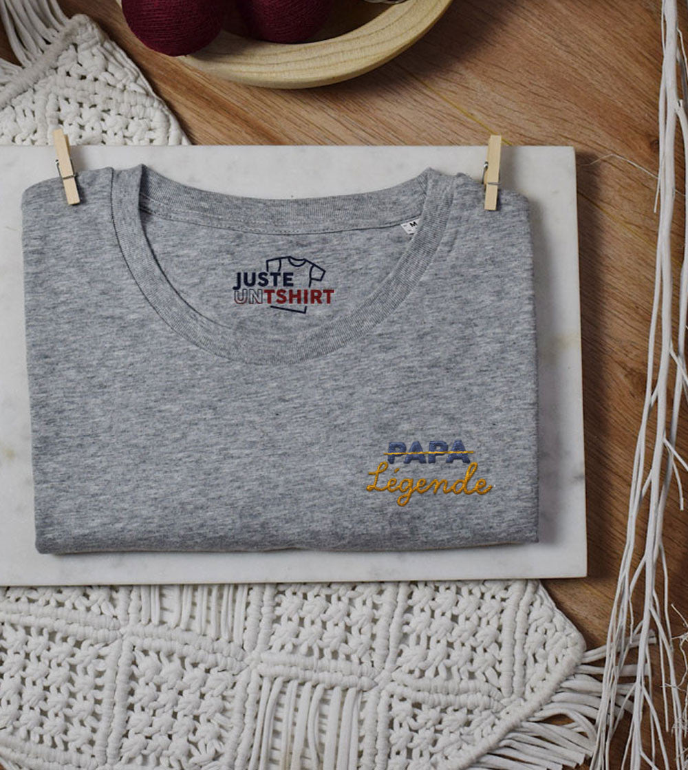 T-shirt brodé - Papa légende