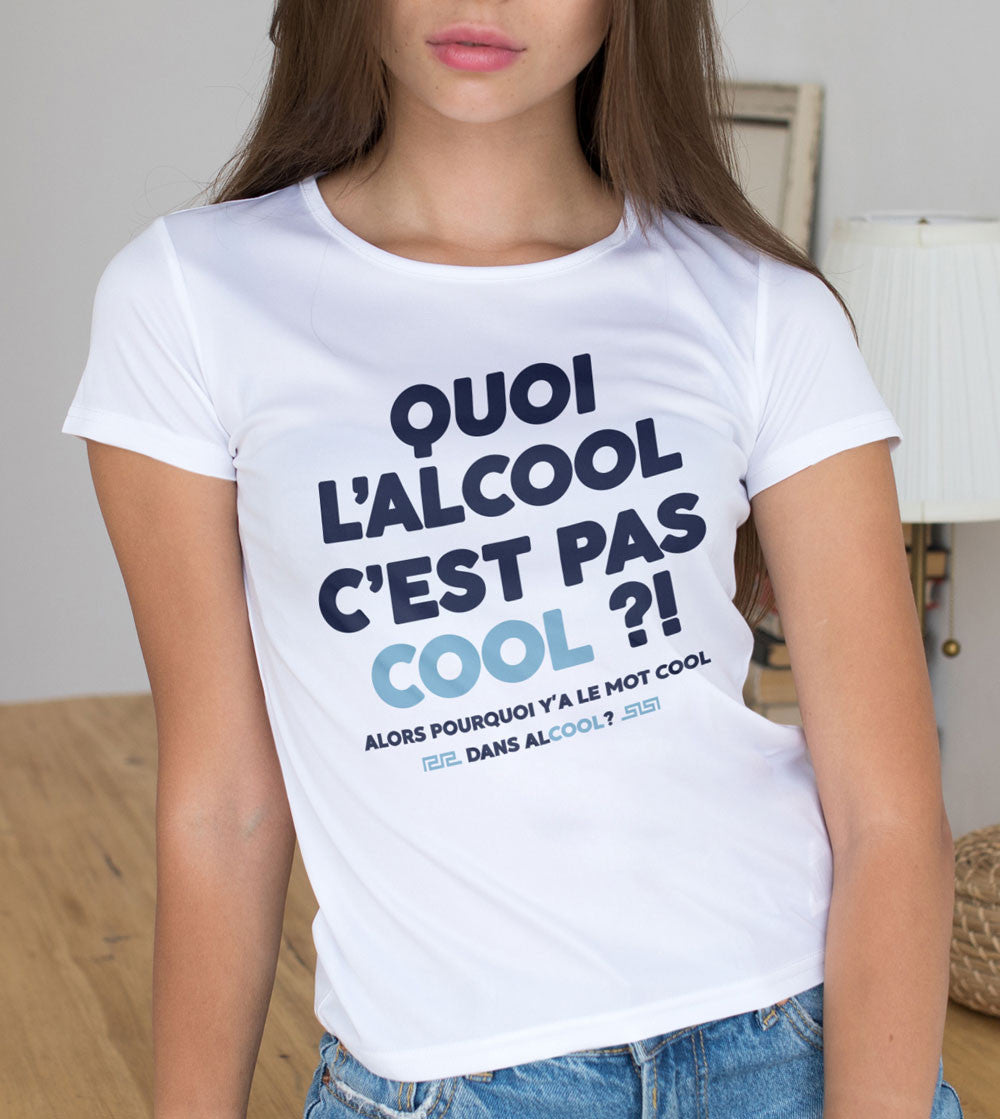 T-shirt imprimé Femme - L'alcool c'est pas cool