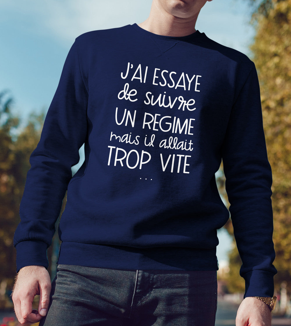 Sweat imprimé - J'ai essayé de suivre un régime
