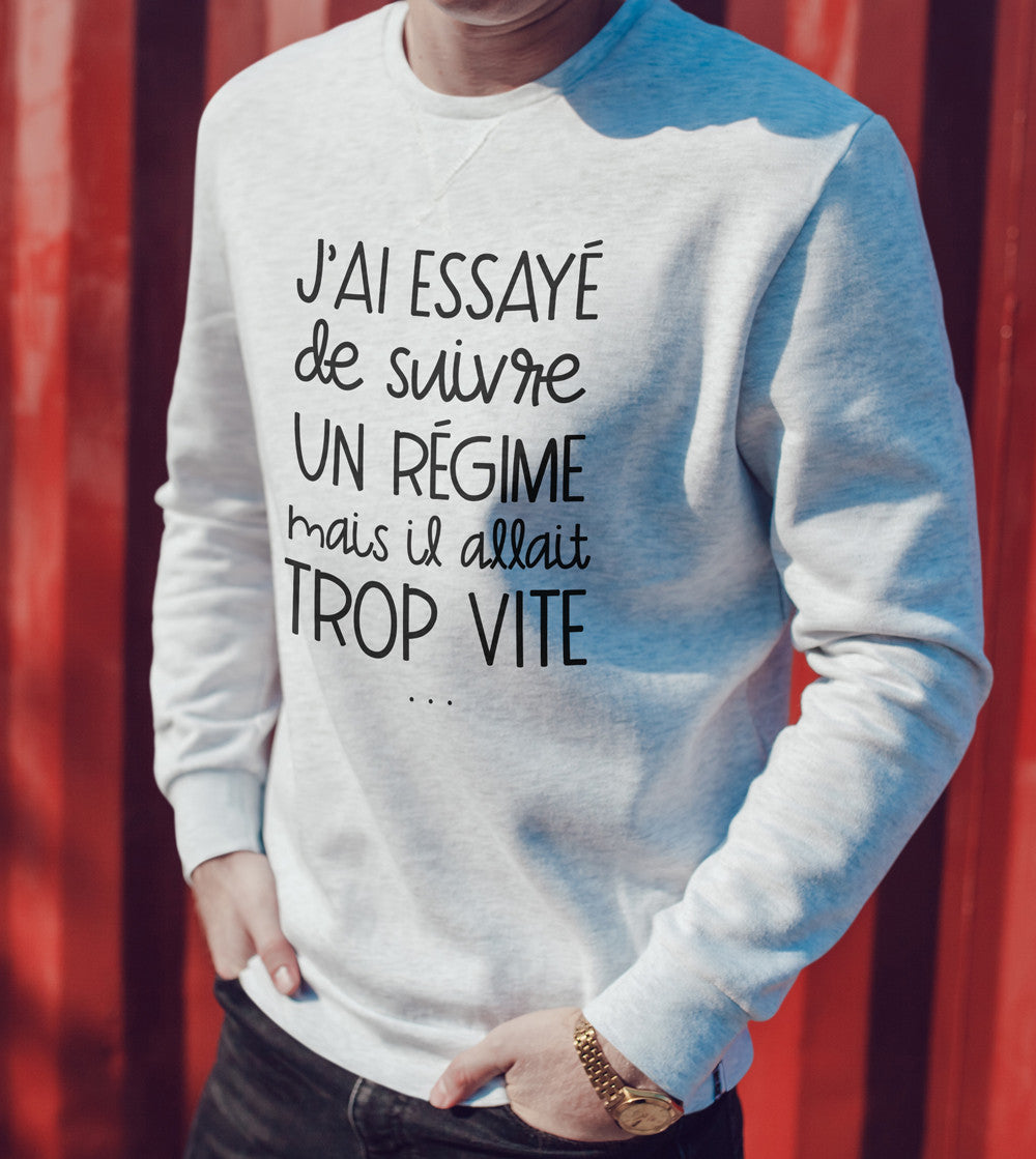 Sweat imprimé - J'ai essayé de suivre un régime
