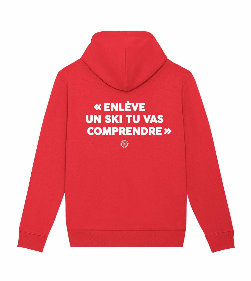 Sweat imprimé à capuche - Enlève un ski tu vas comprendre