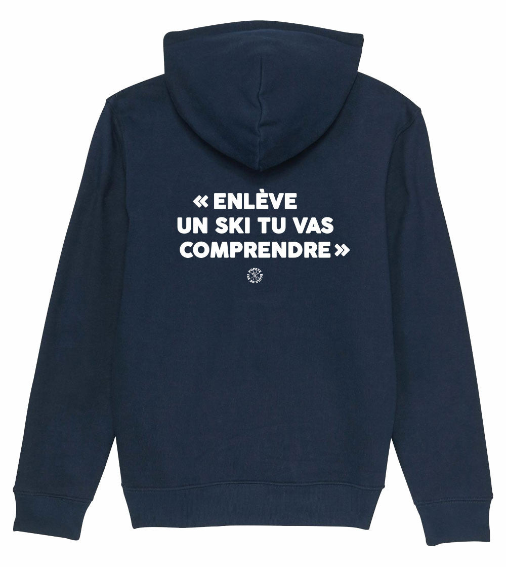 Sweat imprimé à capuche - Enlève un ski tu vas comprendre