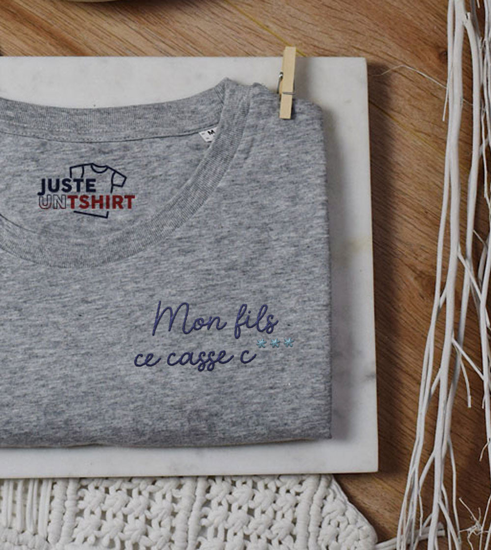 T-shirt brodé - Mon fils ce casse c...