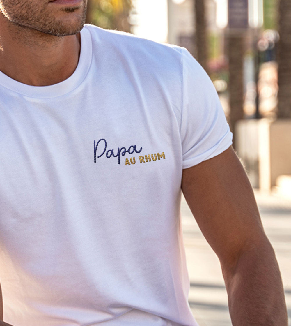 T-shirt brodé - Papa au Rhum