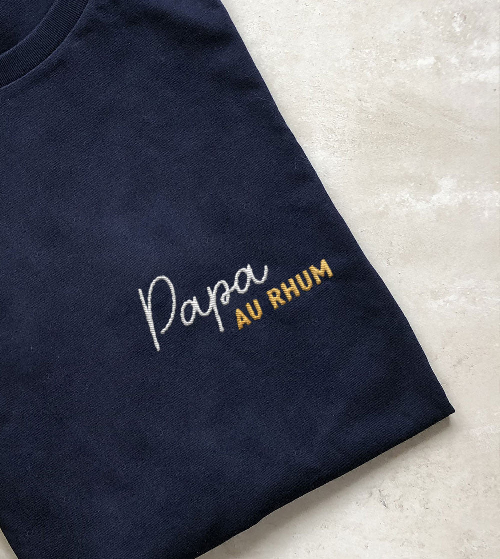 T-shirt brodé - Papa au Rhum