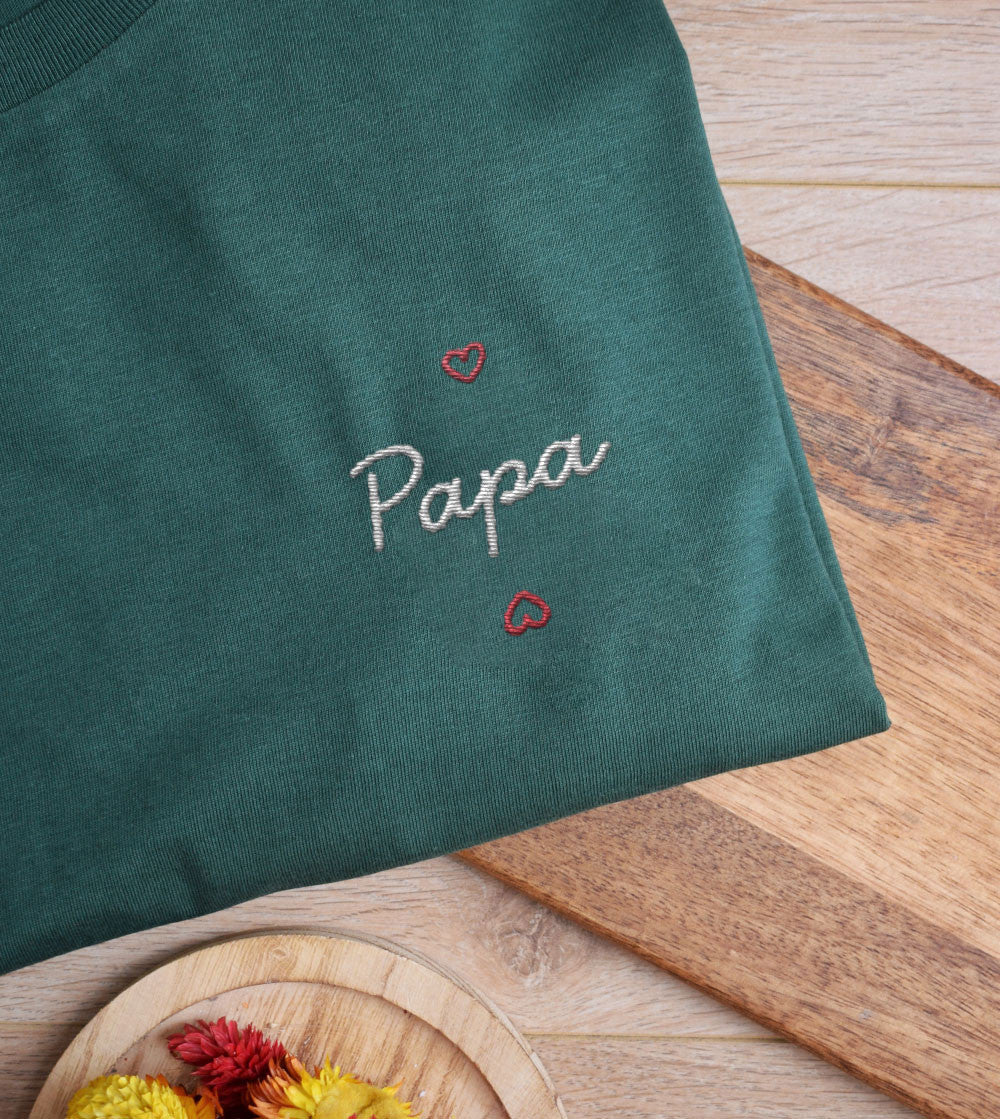T-shirt brodé - Papa Coeur