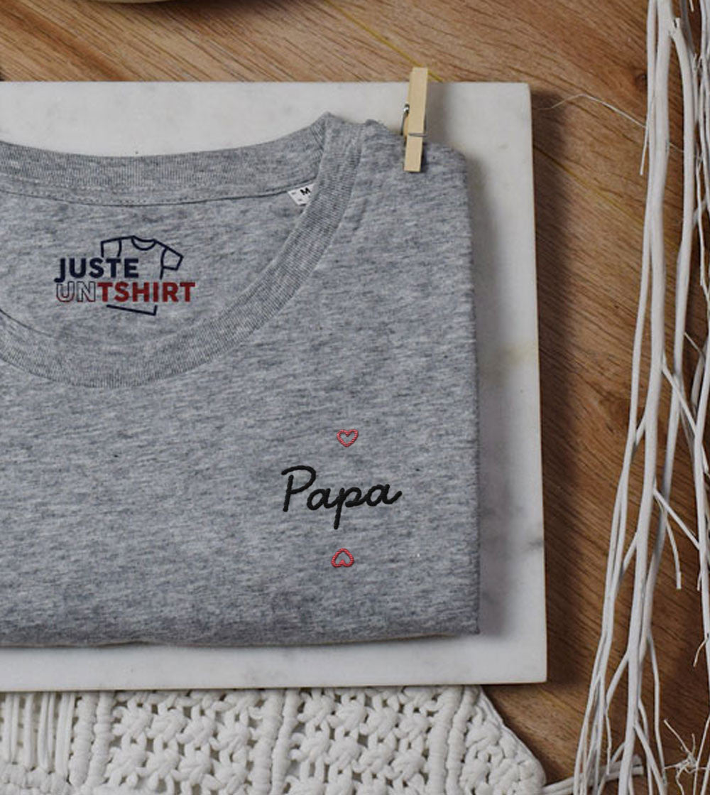 T-shirt brodé - Papa Coeur