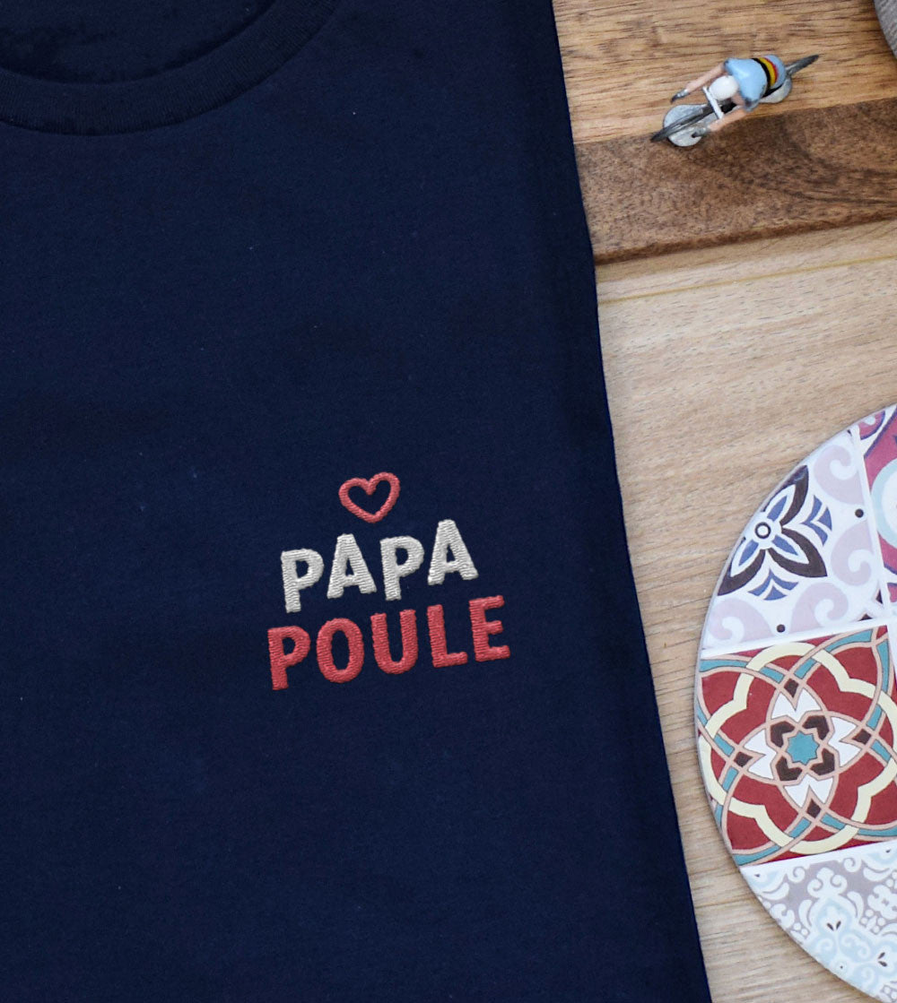 T-shirt brodé - Papa Poule