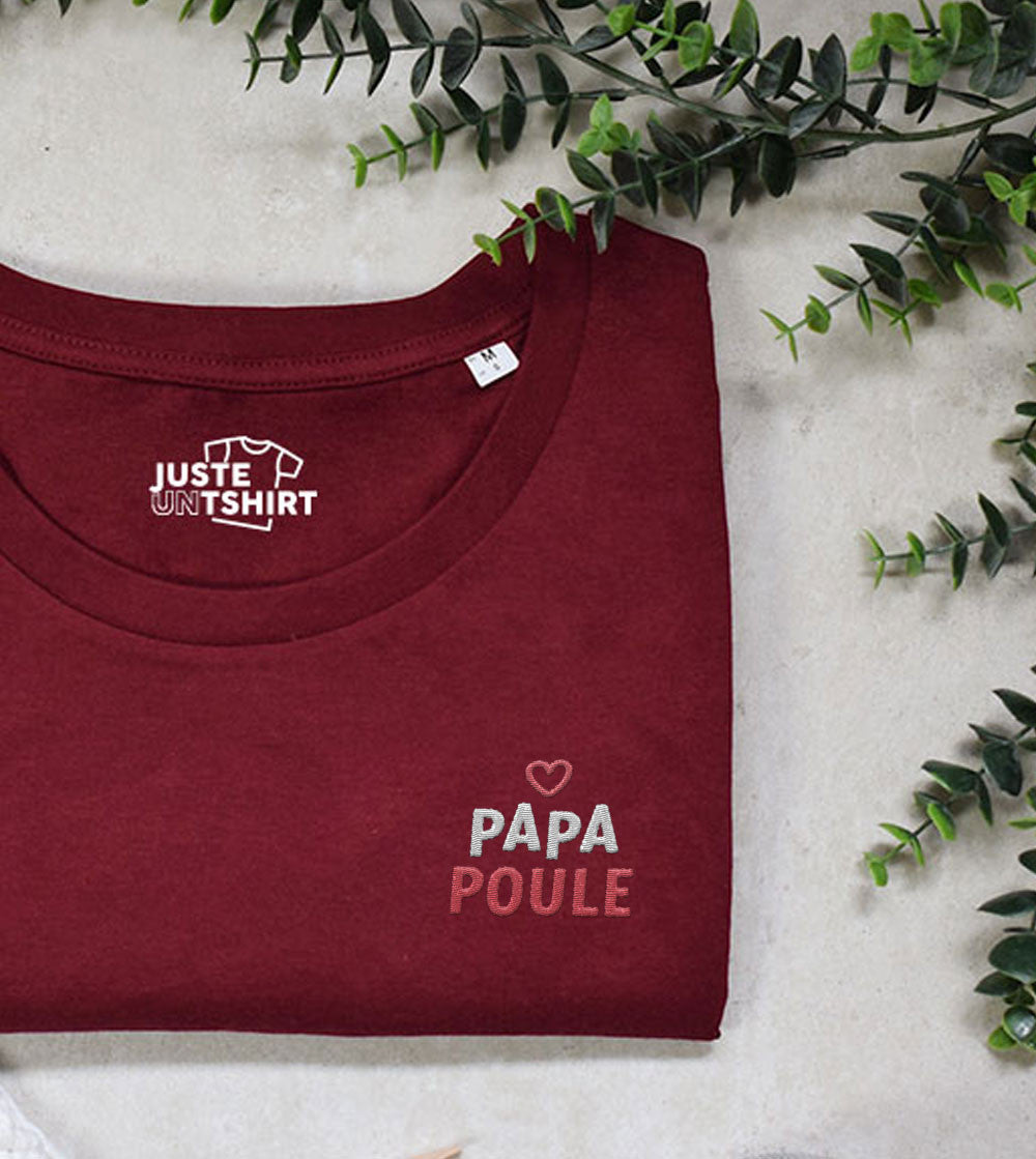T-shirt brodé - Papa Poule