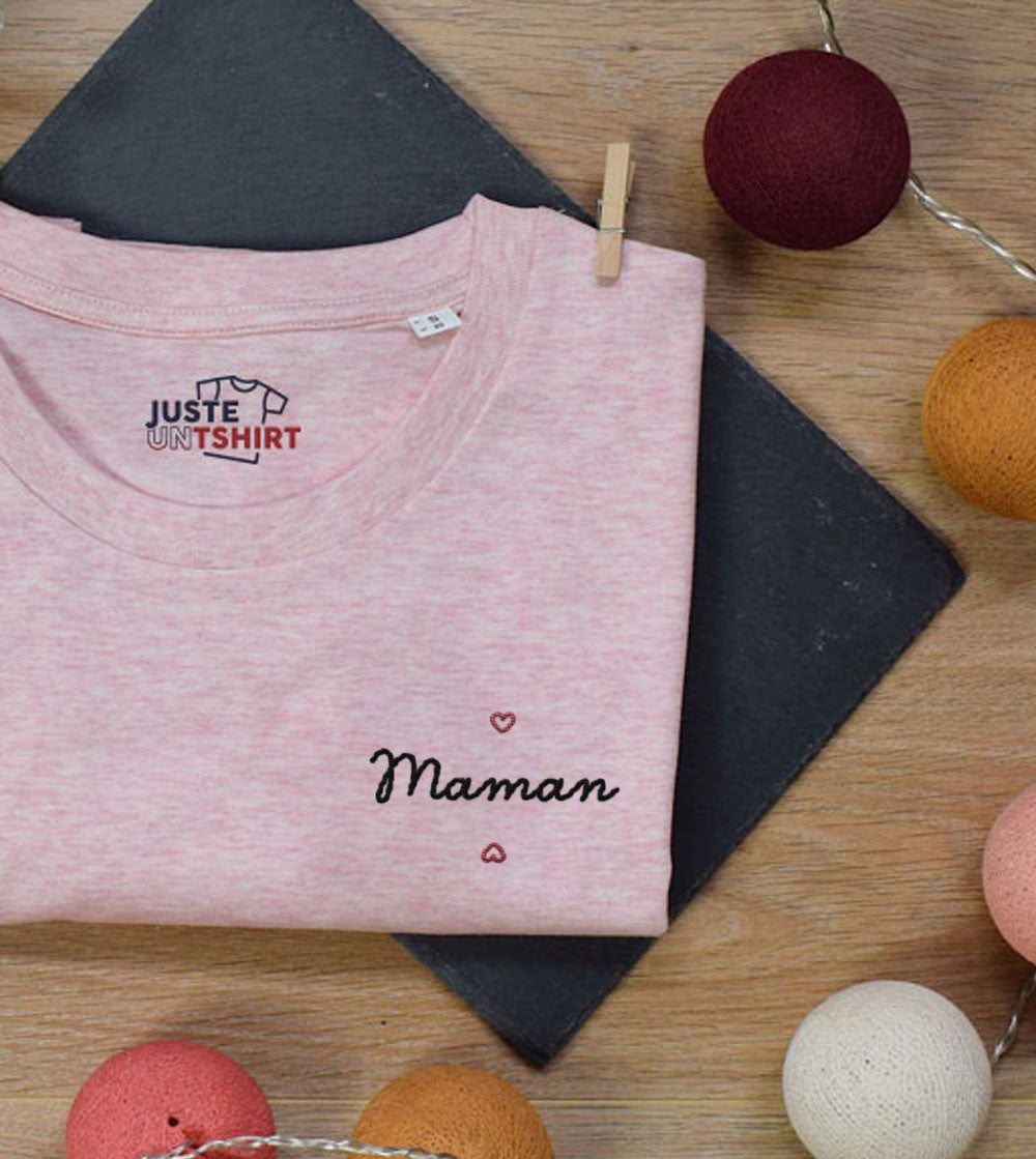 T-shirt Brodé - Maman Coeur