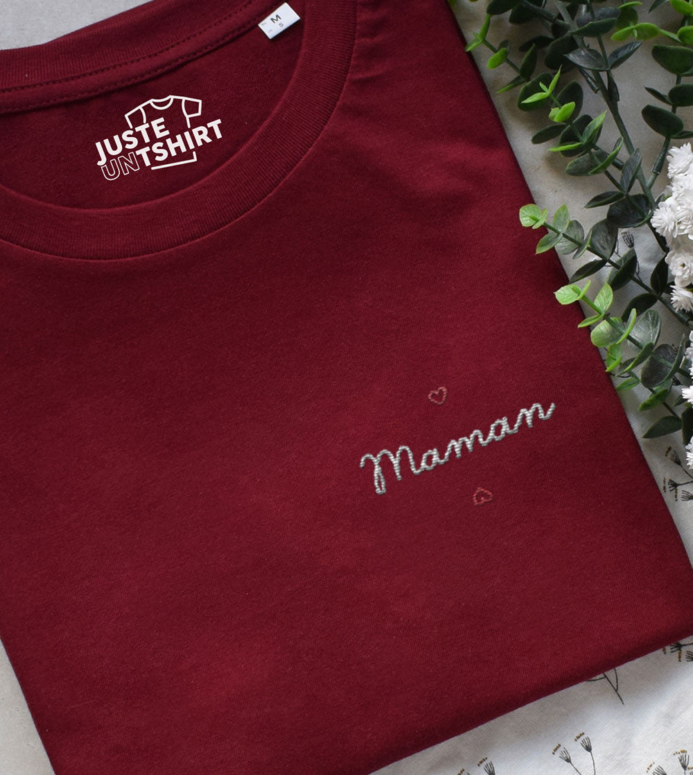 T-shirt Brodé - Maman Coeur