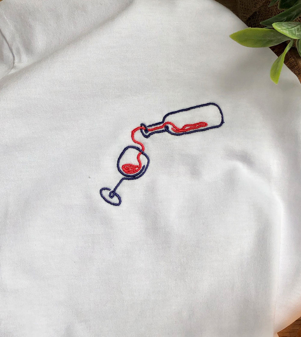 T-shirt brodé - Vin