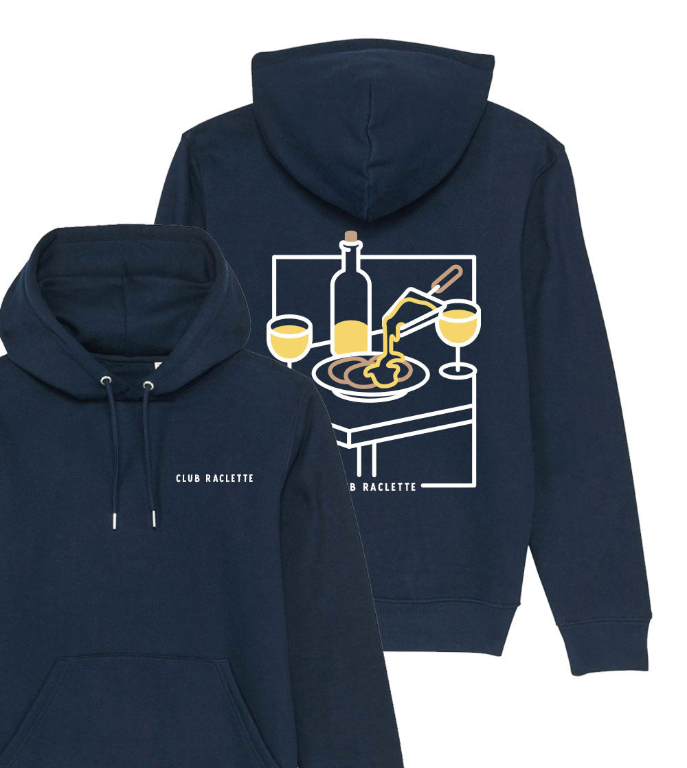 Sweat imprimé à capuche - Club Raclette