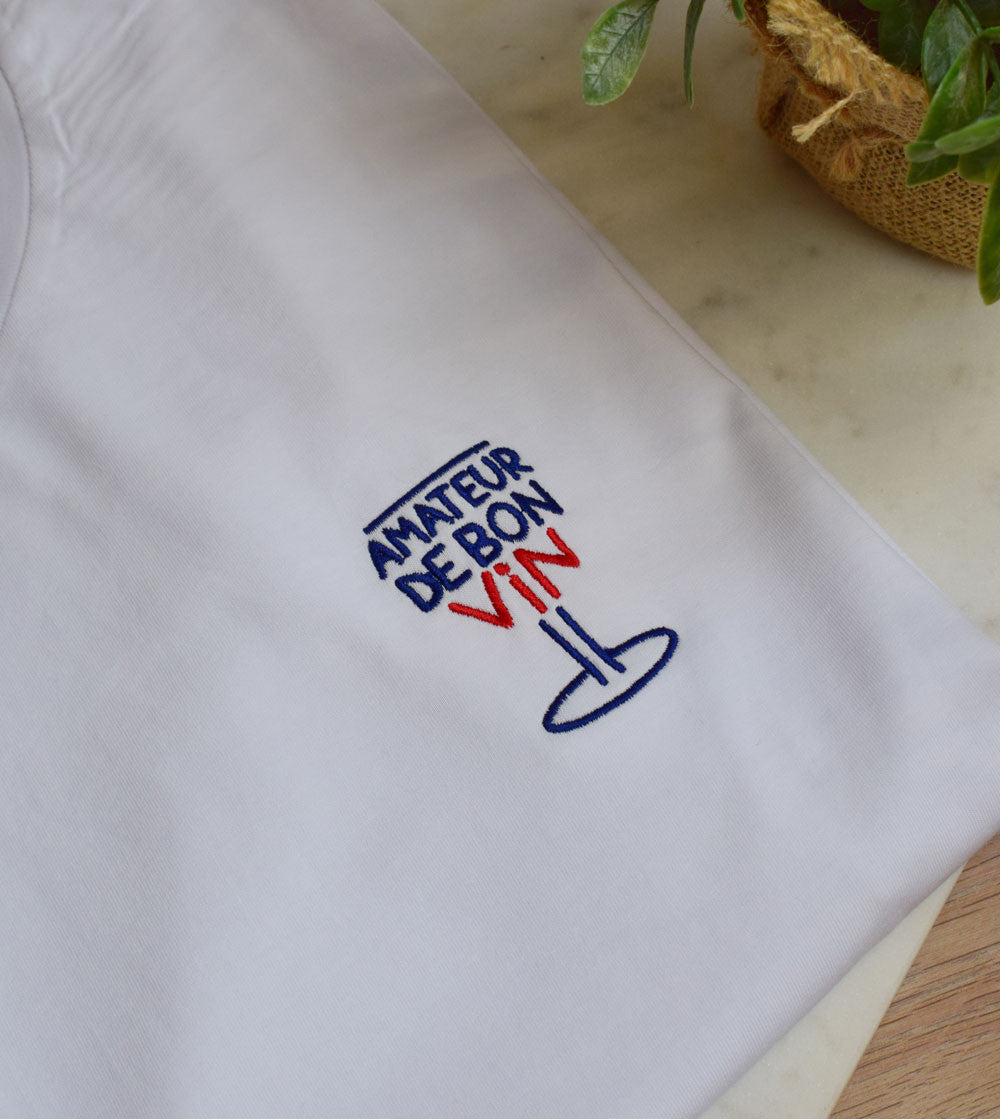 T-shirt Brodé - Amateur de bon vin