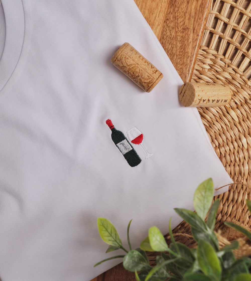 T-shirt brodé - Bordeaux Rouge