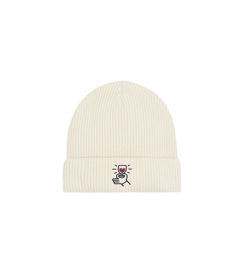 Bonnet brodé - Coeur Rouge