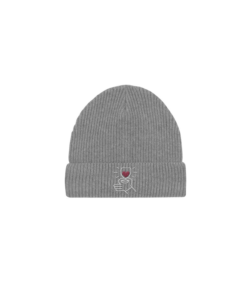 Bonnet brodé - Coeur Rouge