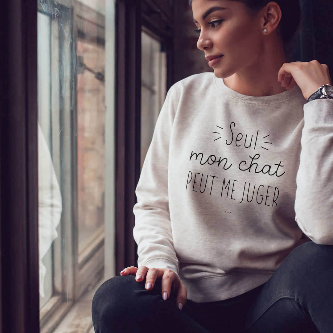 Sweat Femme imprimé - Seul mon chat peut me juger
